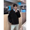 Polo de Dos Piezas Falso Marca de Moda para Hombre Costuras para Hombre Primavera y Otoño Abullonado Guapo Holgado Camiseta de Manga Larga Suéter Casual para Hombre