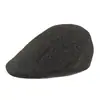 Boina de Inverno Masculina Lã Placa Leve Boné com Aba Cor Sólida Chapéu Primavera e Outono Estilo Coreano Chapéu para Frente Feminino Retrô Britânico Tendência