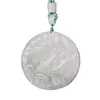Venta al por mayor de fábrica colgante de jade con paisaje de esmeralda Tianshan jade blanco con jade redondo de esmeralda collar de jade para hombre y mujer