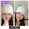Jingqi [Algodón Nube] Gorro de Maternidad Verano Estilo Delgado Cortavientos Protector de Frente Diadema Algodón Puro Gorro Postparto Circunferencia de Cabeza Grande Gorro Postparto