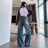 Ropa de Tallas Grandes para Mujer, Nuevo Estilo Otoño 2026, Corte Holgado, Cintura Alta, Pierna Recta, Pierna Ancha, Pantalones Largos hasta el Suelo, Jeans Adelgazantes