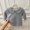 Roupas de Base de Veludo Floral Novas para Outono e Inverno para Bebês Outono Inicial Roupa Externa Tops de Outono Infantil Roupas Infantis