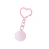 Pingente de chaveiro de coração com pompom colorido, acessórios DIY, chaveiro de contas, corrente de celular, pingente de bolsa, pequena decoração atacado
