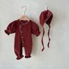 Ropa para Recién Nacidos, Mono de Terciopelo de Alta Gama de Botones Sencillos Clase A para Bebé, Mono Largo de Primavera Unisex para Bebé