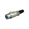 P554 Conector de solda Carnon fêmea de três pinos para cabo de microfone, conector de solda de áudio Carnon Caron