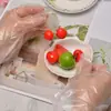 Guantes desechables, removibles, engrosados, película sanitaria de plástico transparente, protectores para comer, cocina del hogar, cubiertas para manos ecológicas