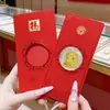 Año del Caballo Oro Puro 999 Princesa Por Favor Hazte Rico Pegatina para Teléfono Móvil Sobre Rojo Parche Dorado Palabras Auspiciosas Tarjeta Dorada Táctil Sobre Rojo de Año Nuevo