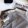 Atacado de Roupas Infantis Camisetas Base para Meninas Primavera, Outono, Inverno 26 Novos Estilos Meninos e Meninas Gola Alta Roupa Íntima Listrada Cor Sólida Manga Longa