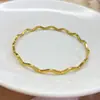Pulseira de três vidas simples em forma de onda, pulseira de três vidas com várias peças, aço de titânio feminino, ouro, 3 peças, pulseira de boca fechada, joias de casal