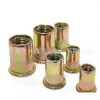 Porca rebitável porca serrilhada M3-M12 cor aço inoxidável zinco porca rebitável porca rebitável semi-hexagonal cabeça chata ranhura vertical