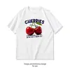 Camiseta Transfronteriza de Talla Europea con Cereza Dulce y Jugosa para Mujer y Hombre, Camiseta de Algodón con Dibujos para Verano