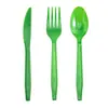 Conjunto de Talheres Descartáveis Faca, Garfo e Colher Cuidadosamente Selecionado Feito de Plástico PS, Colheres Pequenas na Cor Dourada, Decorações Transparentes para Festa de Aniversário, Conjunto Colorido de Faca, Garfo e Colher