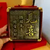 Ornamento em relevo de ouro maciço para boa sorte, nova decoração de folha de ouro estilo chinês para escritório, inauguração de casa e presentes de negócios