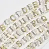Joyería de Arte para Uñas de 26 Letras Aleación de Oro y Plata Diamante 3D para Arte de Uñas Accesorios de Decoración para Uñas DIY