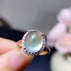Anillo de Piedra de Uva Natural con Cristal Fluorescente Tipo Hielo, Montura Limpia de Plata 925 Finamente Elaborada, Piedra Principal 9*11mm