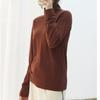 Suéter de Cachemir Puro de Calibre 16 con 68 Puntos para Mujer, Cuello Medio Alto, Color Sólido, Tejido de Manga Larga, Capa Base, Nuevo Estilo de Primavera