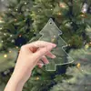 Decoración Navideña de Comercio Exterior de Amazon Transfronterizo Copo de Nieve con Agujeros Hoja Acrílica Transparente en Blanco Colgante Festivo Colgante