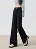 Jeans Negros Antiadherentes Pierna Microcampana Mujer Primavera/Otoño 2026 Nuevos Sueltos Adelgazantes Versátiles de Longitud Completa