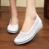 Zapatos de enfermera de una sola palabra para mujer, zapatos planos de cuña de verano blancos para mujer, nuevos zapatos de belleza de estilo coreano 2021, zapatos blancos de madre ahuecados