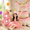 Globo grande de pastel rosa decoración de cumpleaños ambientación de escena para el primer cumpleaños de niñas fiesta infantil con sentido de ceremonia pared de fondo