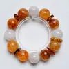 Pulsera de Cristal Fantasma Copo de Nieve Natural Luna Danzante y Montaña para Mujer, Flor Versátil de Resina Amarilla Pulsera Ojo de Tigre Dorado Venta al por Mayor