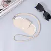 Cuero PU Gran Capacidad Hogar Viaje Cordón Cuello Bolsa para Gafas Gafas de Sol Gafas de Sol Cubierta Protectora de Cuero