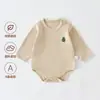 Body de manga larga para bebé, Suéter ajustado para primavera y otoño, Mameluco triangular unisex para bebé, Tejido térmico cálido
