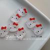 Dulce Linda Hello Kitty Lazo Adornos Tridimensionales Resina Uñas Armadura Hecha a Mano Accesorios