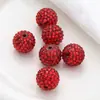 Bolas de Diamante Coloridas Cheias de Diamante para Cruzamento de Fronteira, Bola de Diamante de Cerâmica Macia com Furo Reto, Contas para Colar DIY, Acessórios para Chaveiro com Contas Penduradas