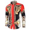 E-commerce transfronteiriço estilo court masculino camisa com estampa floral digital 3D manga longa camisa jovem