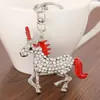 Llavero Creativo de Unicornio de Diamantes, Colgante Personalizado para Llavero de Coche de Pony, Accesorios para Bolsos, Múltiples Colores a Elegir