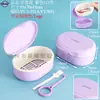 Caixa de Armazenamento de Instrumento de Beleza para Dentes, Caixa de Limpeza de Aparelhos de Camada Dupla, Caixa Portátil de Armazenamento de Aparelhos com Espelho, Caixa para Deixar Alinhadores de Implante de Moldeira