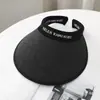 Gorro pequeño vacío negro con cara de pegamento para mujer, verano, protección UV, viaje, estilo coreano, sombrero de diadema, sombrero para el sol, sombrero de sol