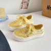 Zapatos Blancos de Lona de Corte Bajo Transpirables Estilo Hong Kong para Mujer Zapatos Planos de Punta Redonda 2025 Zapatos Casuales de Verano 6659