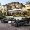 Sofá de Exterior para Patio Casa Jardín al Aire Libre Moda Ocio Combinación de Sofás Acero Inoxidable Exterior Impermeable Protección Solar