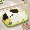 Tapete de Chão Floral Fresco e Simples em Falso Caxemira, Tapete Absorvente e Resistente a Manchas para Banheiro, Tapete de Pé Antiderrapante e Fácil de Cuidar para Entrada de Banheiro