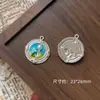 Pintura al óleo Ins Flor de Perla Incrustada Palacio Colgante Marco de Fotos Pulsera Hecha a Mano DIY Collar Collar de Perlas Accesorios