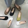 Novas Sapatilhas Quadradas de Design Nicho para Primavera e Verão 2023, Solado Macio, Boca Rasa, Flat, Confortáveis, Slip-on, Sapatos Preguiçosos para Mulheres