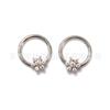 F136 piercing de nariz de titânio em forma de flor incrustada 5A brincos de zircônia anel de osso de orelha G23 brincos de joias de piercing corporal de liga de titânio
