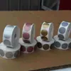 Pegatina con Recubrimiento de Película Rasca-Fácil con Código de Contraseña, Rollo Pequeño Redondo de Película Rasca-Fácil de 25 mm, Negro, Dorado, Plateado, Gris, Rosa Dorado, Rojo, Verde