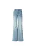 Jeans acampanados de tiro bajo de color claro para mujer, nuevo estilo primavera/otoño 2026, para chicas petite, no ajustados, pantalones de campana de pierna recta