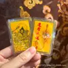 Cartão Dourado Branco-Verde Tara Metal Buddha, Cartão Pintado Thangka, Cartão de Cobre Manjushri, Cartão Buda Shakyamuni