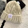 Gorro de Punto de Algodón Transfronterizo Fábrica Personalizada Pegatina para Cabeza Grande Gorro de Punto LOGO Gorro Frío Otoño e Invierno Gorro para Protección de Orejas Venta al por Mayor Dropshipping