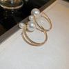 Brincos de diamante de pérola geométrica de agulha de prata, brincos elegantes de moda francesa, brincos de temperamento de celebridades online, atacado