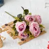 Novas Flores de Seda Rosas Simuladas, Flores Artificiais de Exportação, Rosas de Seattle, Buquês de Casamento, 6 Buquês