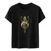 Camiseta Feminina Europeia e Americana Tamanho Grande Estampa de Estrela de Cinco Pontas Lua Fases da Lua Algodão Poliéster Solta Feminina Casual Manga Curta Estilo Europeu e Americano
