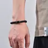 Pulsera Elástica de Explosiones Transfronterizas Europeas y Americanas Pulsera de Pareja con Cuentas de Ágata Negra Mate de las Doce Constelaciones Europeas y Americanas