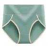 Pantaleta de Mujer Jacquard de Algodón Puro de Cintura Alta con Refuerzo Antibacteriano, Levanta Glúteos, Transpirable, Color Sólido, para Madres de Tallas Grandes, Braguita Triángulo de Control de Abdomen para Mujer