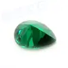 Anillo de circonita de color verde en forma de gota, piedra desnuda de circonita verde en forma de pera, accesorios de joyería de buena calidad
