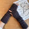 Nuevos Guantes sin Dedos de Punto Retorcido, Mangas de Lana Tejida de Otoño e Invierno, Mangas Largas de Lana Calientes, Cálidos y a Prueba de Frío, Pantalla Táctil